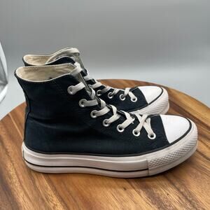 Converse CTAS All Star Lift Shoes Womens 7 Black Canvas Hi Top Platform Sneakers